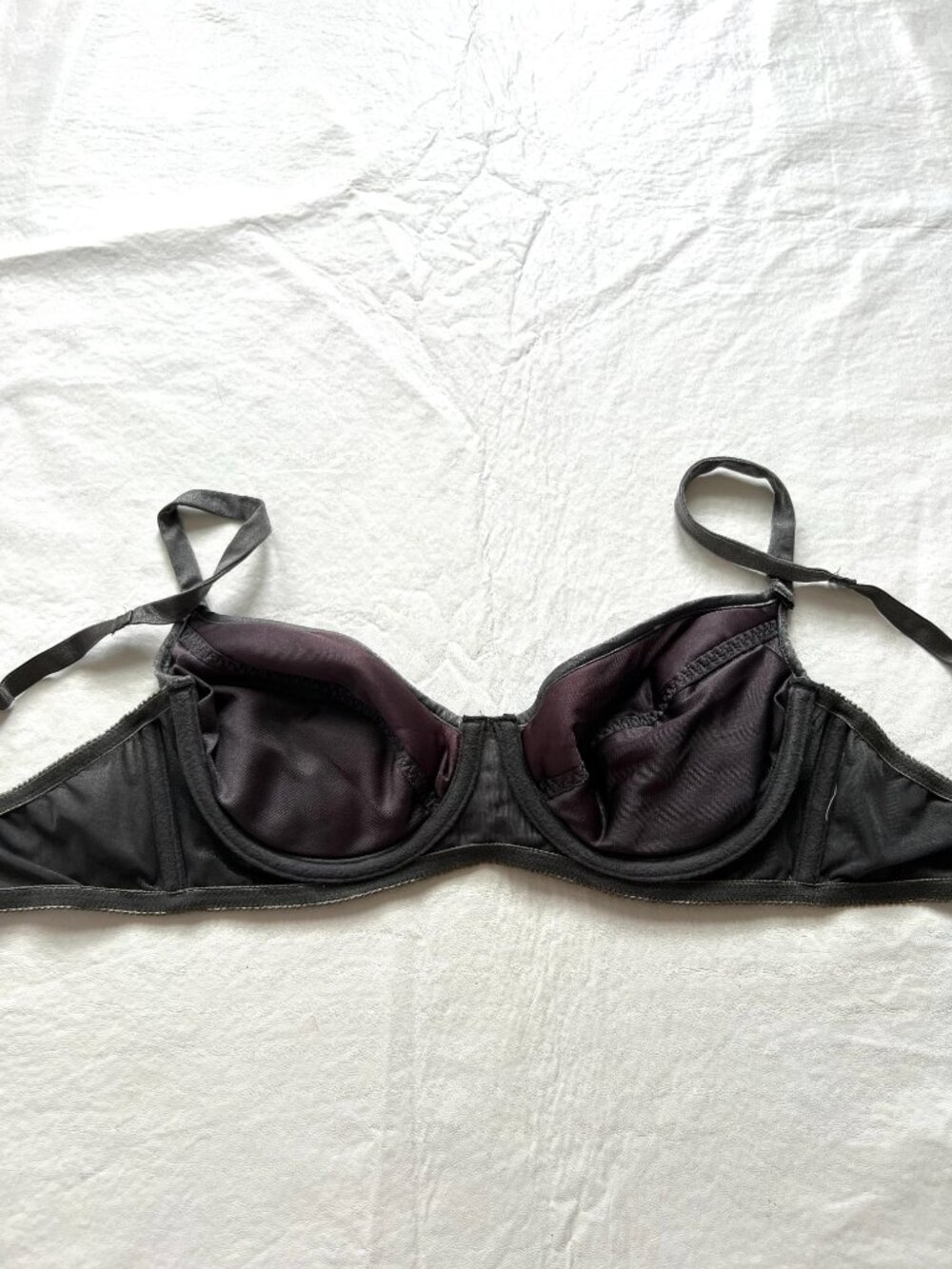 Vintage Victorias Secret bra gray silver sequins 36C underwire gold tag 90s - Picture 3 of 4
